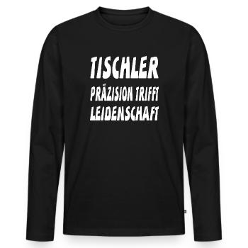 Tischler - Männer Premium Bio Langarmshirt - Schwarz - Vorne - Nico (187cm)