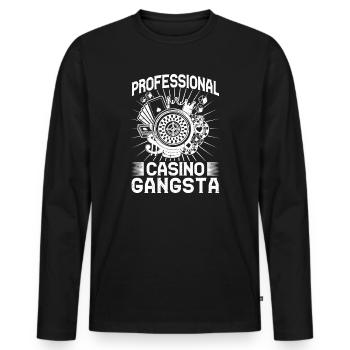 Casino Gambler Professional Casino Gangsta - Männer Premium Bio Langarmshirt - Schwarz - Vorne - Nico (187cm)