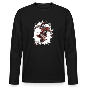 Spartan Football Gladiator Sports - T-shirt manches longues Premium bio Homme - noir - Devant - Nico (187cm)