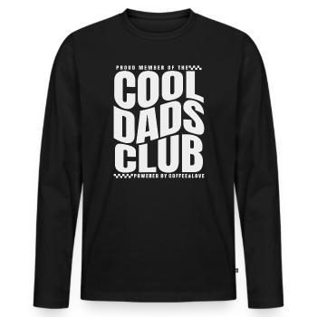 Fête des pères cadeau papa - Club des papas cool - T-shirt manches longues Premium bio Homme - noir - Devant - Nico (187cm)