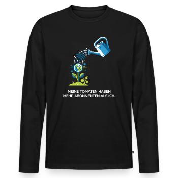 Urban Gardening, Technik, Hobby Design - Männer Premium Bio Langarmshirt - Schwarz - Vorne - Nico (187cm)