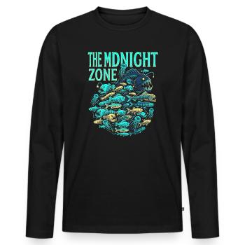 Minuit Pacifique - T-shirt manches longues Premium bio Homme - noir - Devant - Nico (187cm)