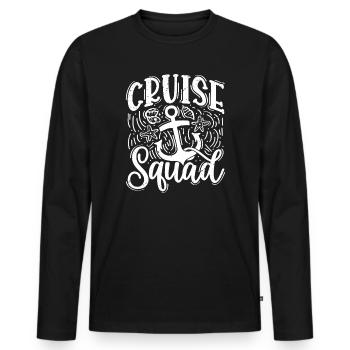 Cruise Squad - Männer Premium Bio Langarmshirt - Schwarz - Vorne - Nico (187cm)