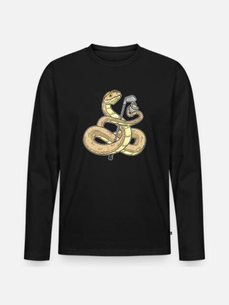 Snake Golf Golf Clubs - Men's Premium Organic Long Sleeve Shirt - black
