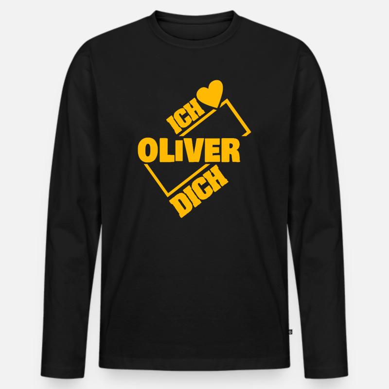 Liebe Oliver - Männer Premium Bio Langarmshirt - Schwarz