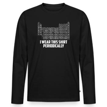 I Wear This Periodically Funny Science Pun - Men's Premium Organic Long Sleeve Shirt - black - Front - Nico (187cm)
