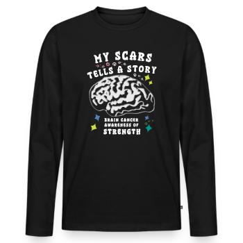 Brain Tumor Education, Fighter, Brain Tumor Education - Men's Premium Organic Long Sleeve Shirt - black - Front - Nico (187cm)