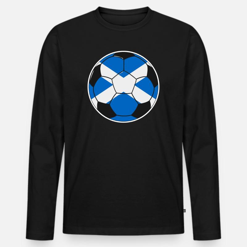 Fußballmannschaft Schottland - Männer Premium Bio Langarmshirt - Schwarz