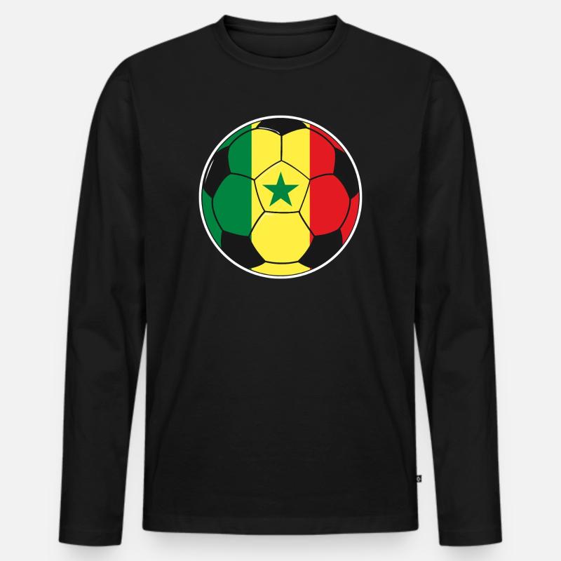 Fußballmannschaft Senegal - Männer Premium Bio Langarmshirt - Schwarz