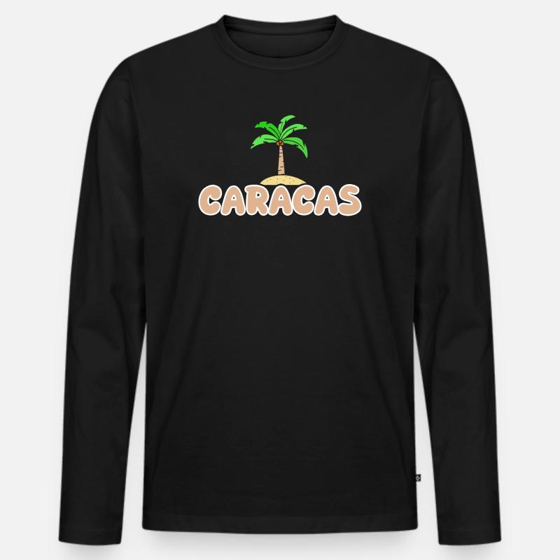 Caracas - Männer Premium Bio Langarmshirt - Schwarz