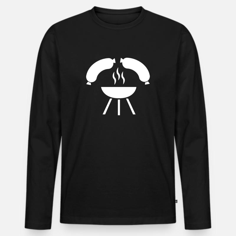 Grillen - Männer Premium Bio Langarmshirt - Schwarz