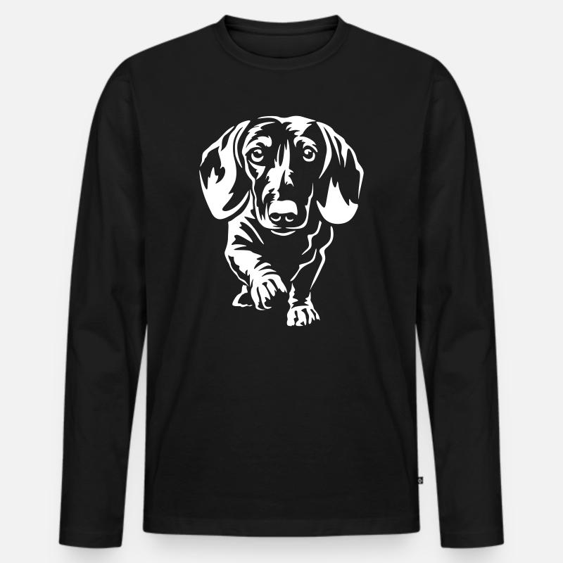 Dackel "Black Edition" - Männer Premium Bio Langarmshirt - Schwarz