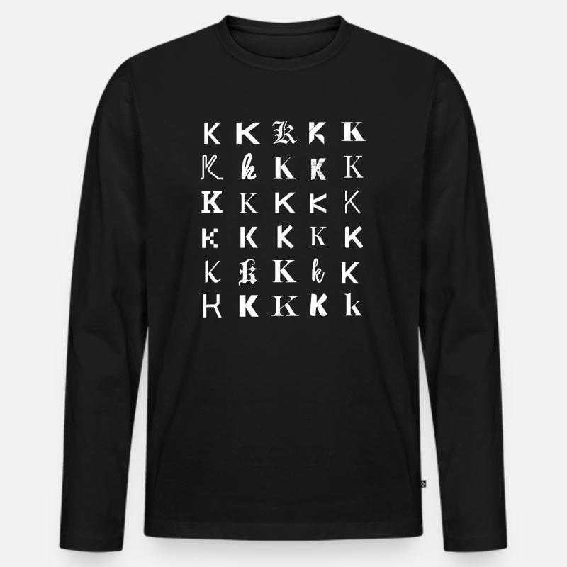 K-Monogramm-Mosaik - Männer Premium Bio Langarmshirt - Schwarz