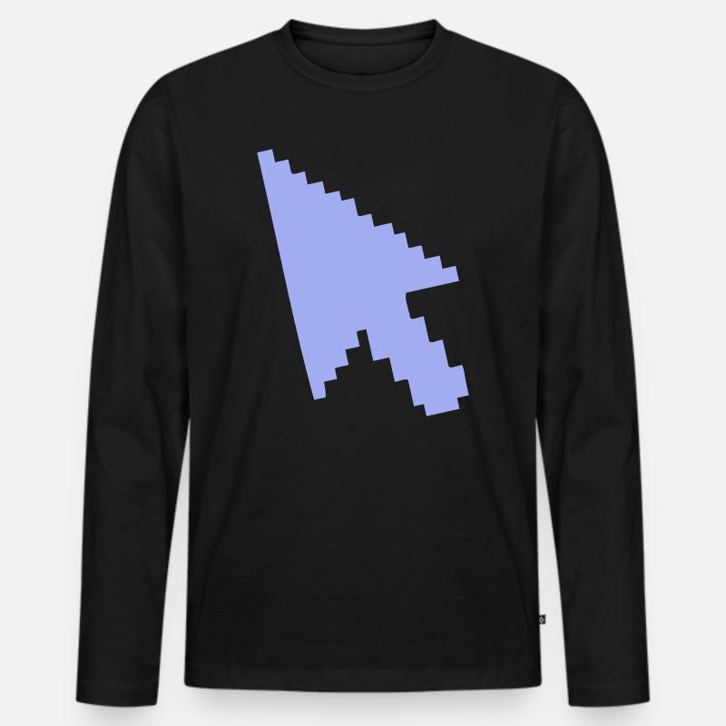 Zeiger Maus Silhouette - Männer Premium Bio Langarmshirt - Schwarz