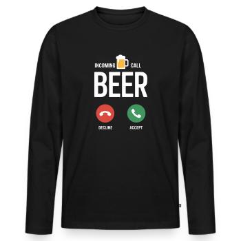 Bier Appel entrant Bière JGA Herren Männerabend - T-shirt manches longues Premium bio Homme - noir - Devant - Nico (187cm)