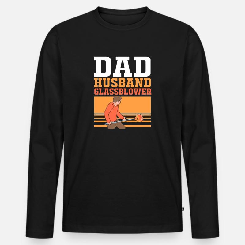 Glas Glasbläser - Männer Premium Bio Langarmshirt - Schwarz