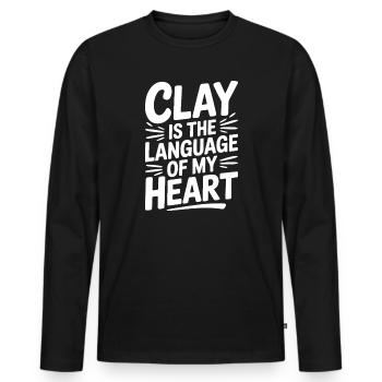 Pottery Artists Language Of My Heart Pottery - Männer Premium Bio Langarmshirt - Schwarz - Vorne - Nico (187cm)
