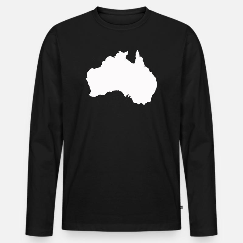 Australien Silhouette Minimal - Männer Premium Bio Langarmshirt - Schwarz