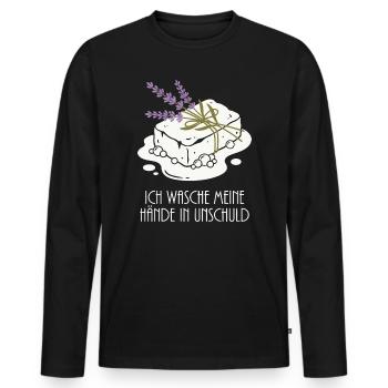 Soaps Foam Lavender Hobby - Men's Premium Organic Long Sleeve Shirt - black - Front - Nico (187cm)