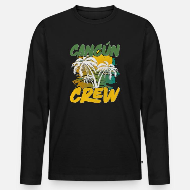 Cancun Crew - Männer Premium Bio Langarmshirt - Schwarz
