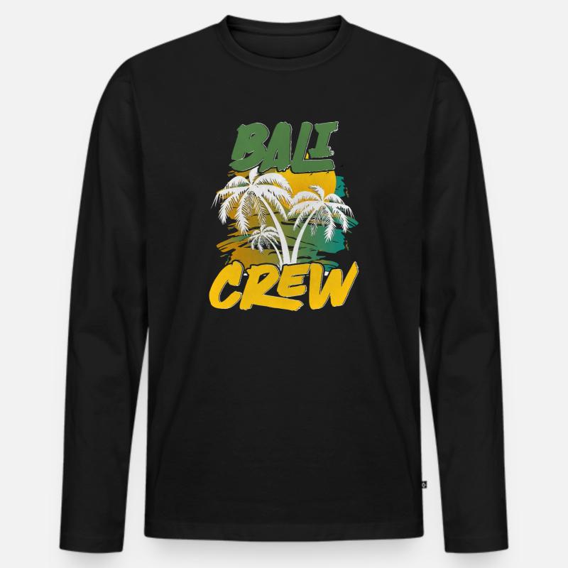 Bali Crew - Männer Premium Bio Langarmshirt - Schwarz