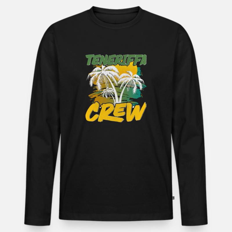 Teneriffa Crew - Männer Premium Bio Langarmshirt - Schwarz