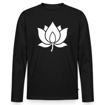 Lotus Lotus Flower Vector Graphic - Men's Premium Organic Long Sleeve Shirt - black - Front - Nico (187cm)