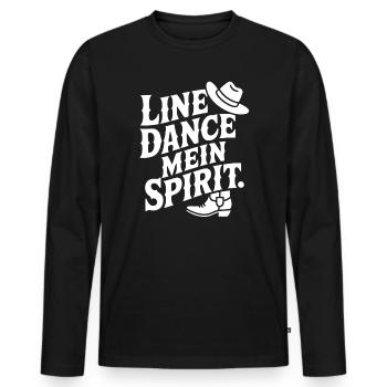 Line Dance Mein Spirit - T-shirt manches longues Premium bio Homme - noir - Devant - Nico (187cm)