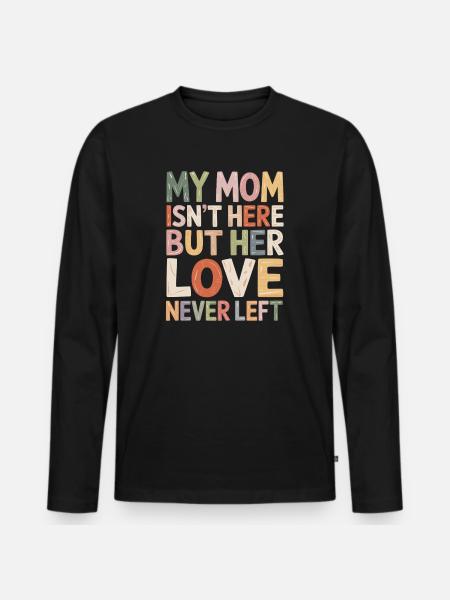 Mom's Liebe Bleibt Farbenfroh - Männer Premium Bio Langarmshirt - Schwarz