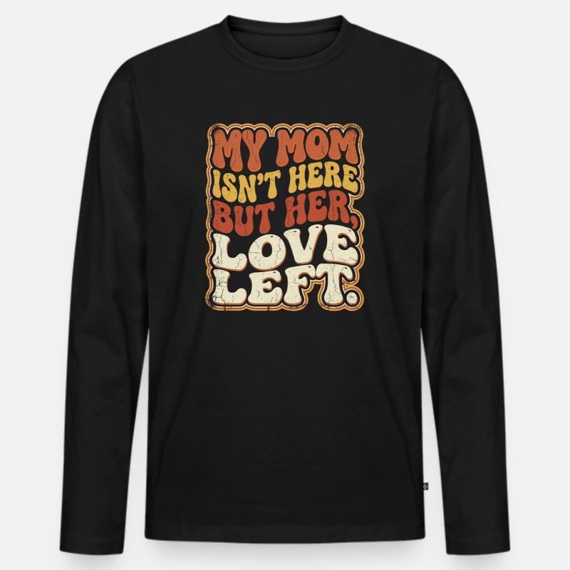 Mama fehlt, Liebe bleibt - Männer Premium Bio Langarmshirt - Schwarz