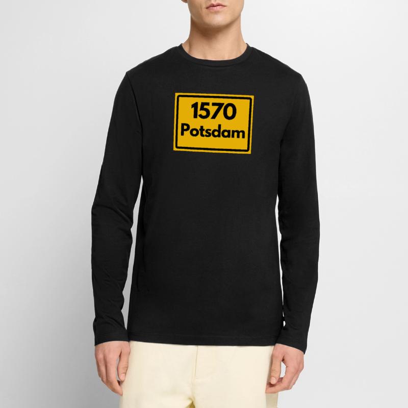 OLD POSTCODE POSTCODE RETRO 1570 POTSDAM HEIMAT Men's Premium Organic Long Sleeve Shirt