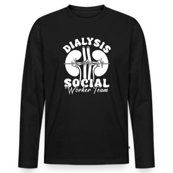 Social Worker Quote Dialysis Worker Team Social - Men's Premium Organic Long Sleeve Shirt - black - Front - Nico (187cm)