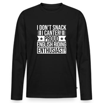Hobby Horse Rider Proud Enthusiast English Riding - Men's Premium Organic Long Sleeve Shirt - black - Front - Nico (187cm)