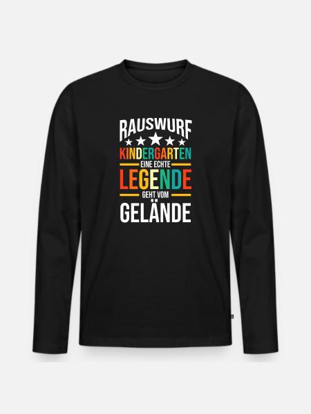Eine Legende Geht vom Gelände - Männer Premium Bio Langarmshirt - Schwarz