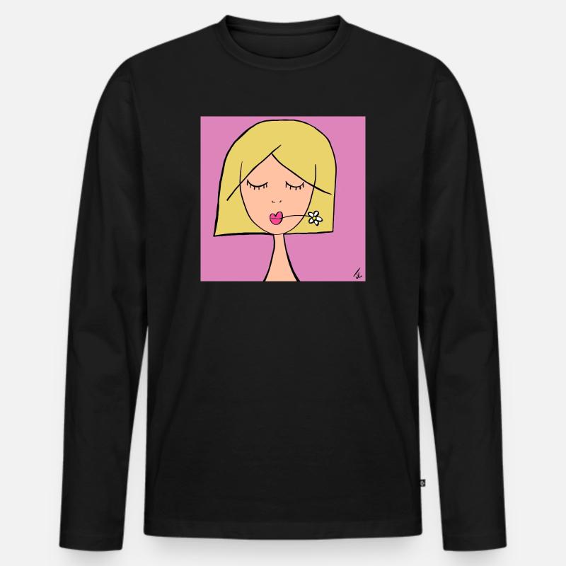 blond - Männer Premium Bio Langarmshirt - Schwarz