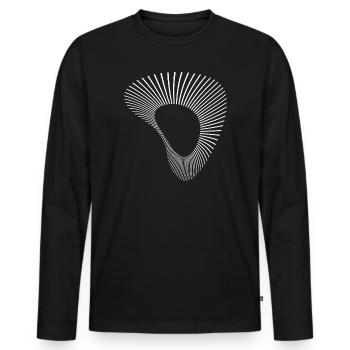 Abstraction de la goutte d’eau sur la ligne radiale - T-shirt manches longues Premium bio Homme - noir - Devant - Nico (187cm)