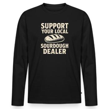 Baking Baker Baker Sourdough Bread Gift Idea - Men's Premium Organic Long Sleeve Shirt - black - Front - Nico (187cm)