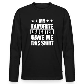 Father's Day motto The coolest dad Best dad - Men's Premium Organic Long Sleeve Shirt - black - Front - Nico (187cm)