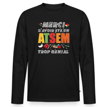 Thank you for being an ATSEM too awesome Gift - Men's Premium Organic Long Sleeve Shirt - black - Front - Nico (187cm)