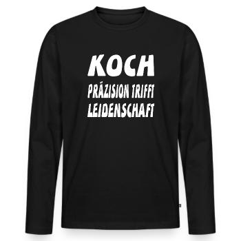 Cuire - T-shirt manches longues Premium bio Homme - noir - Devant - Nico (187cm)