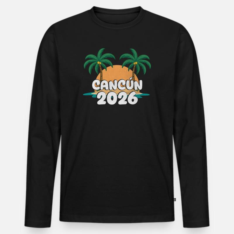 Cancun 2026 - Männer Premium Bio Langarmshirt - Schwarz