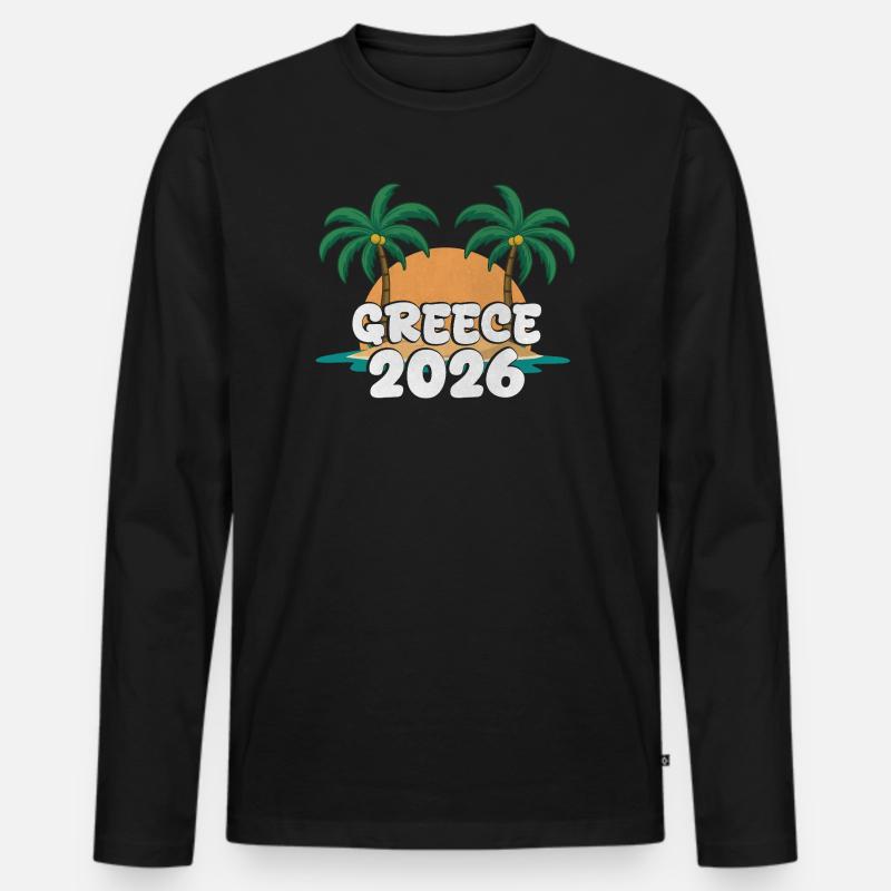Greece 2026 - Männer Premium Bio Langarmshirt - Schwarz