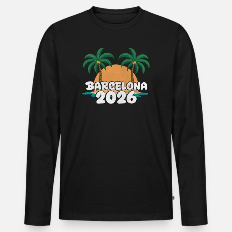 Barcelona 2026 - Männer Premium Bio Langarmshirt - Schwarz