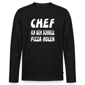 patron - T-shirt manches longues Premium bio Homme - noir - Devant - Nico (187cm)