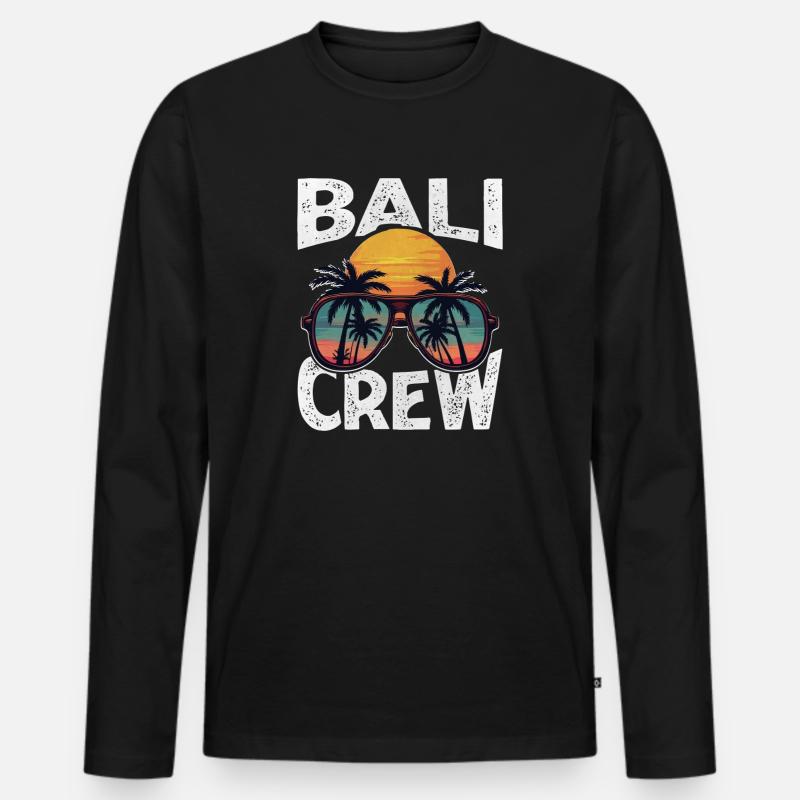 Bali Crew - Männer Premium Bio Langarmshirt - Schwarz