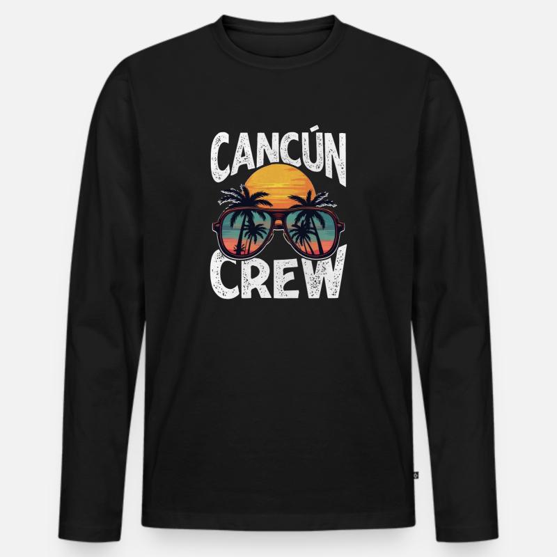 Cancun Crew - Männer Premium Bio Langarmshirt - Schwarz