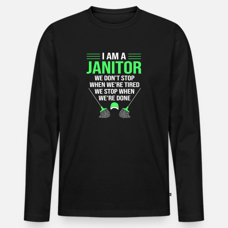 Hausmeister - Männer Premium Bio Langarmshirt - Schwarz