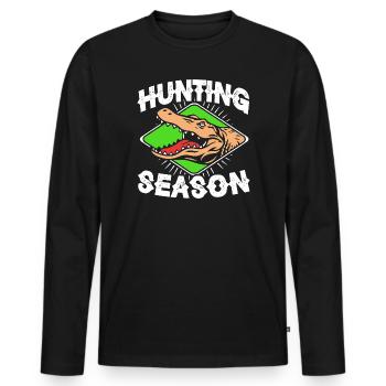 Crocodile Hunting - Men's Premium Organic Long Sleeve Shirt - black - Front - Nico (187cm)