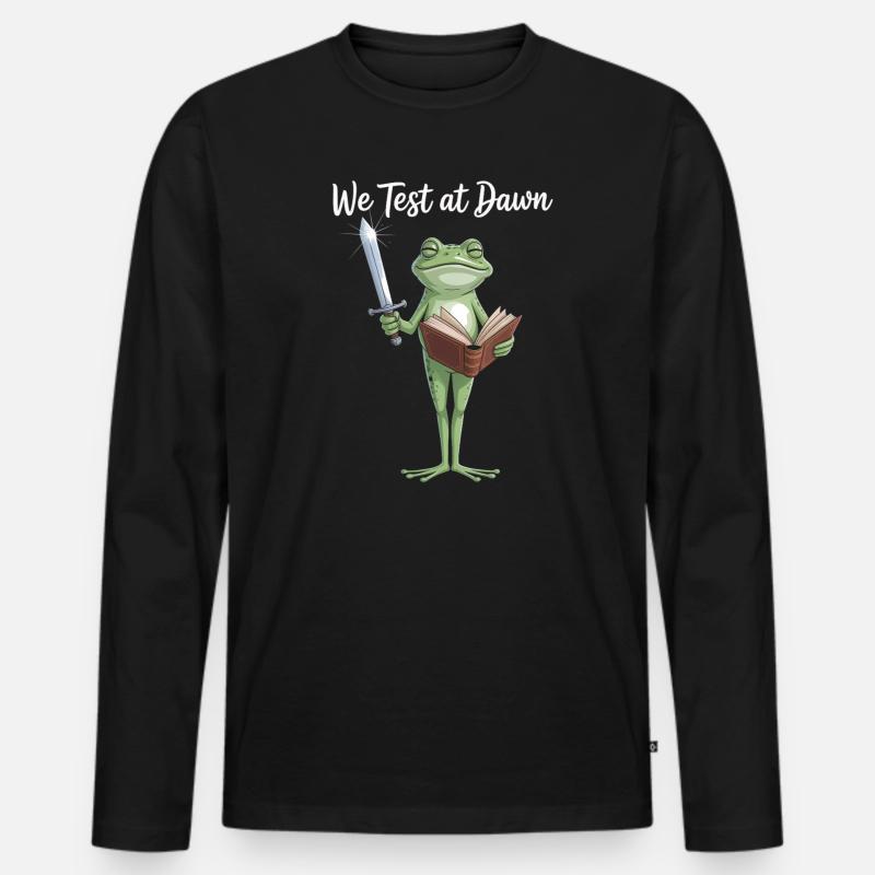 Froschritter-Leseschwert - Männer Premium Bio Langarmshirt - Schwarz