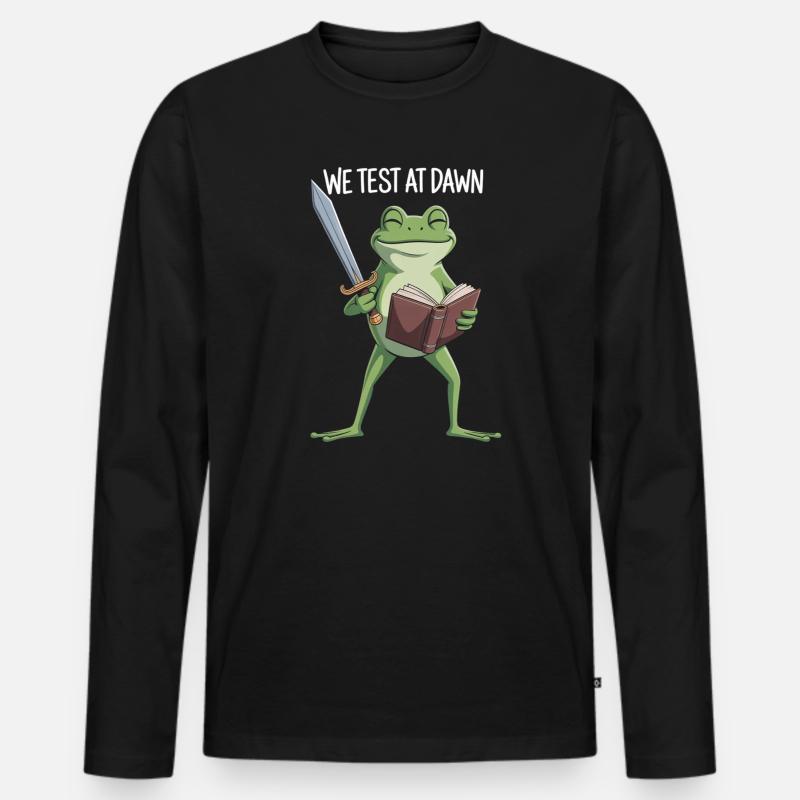 Dawn Test Frog - Männer Premium Bio Langarmshirt - Schwarz